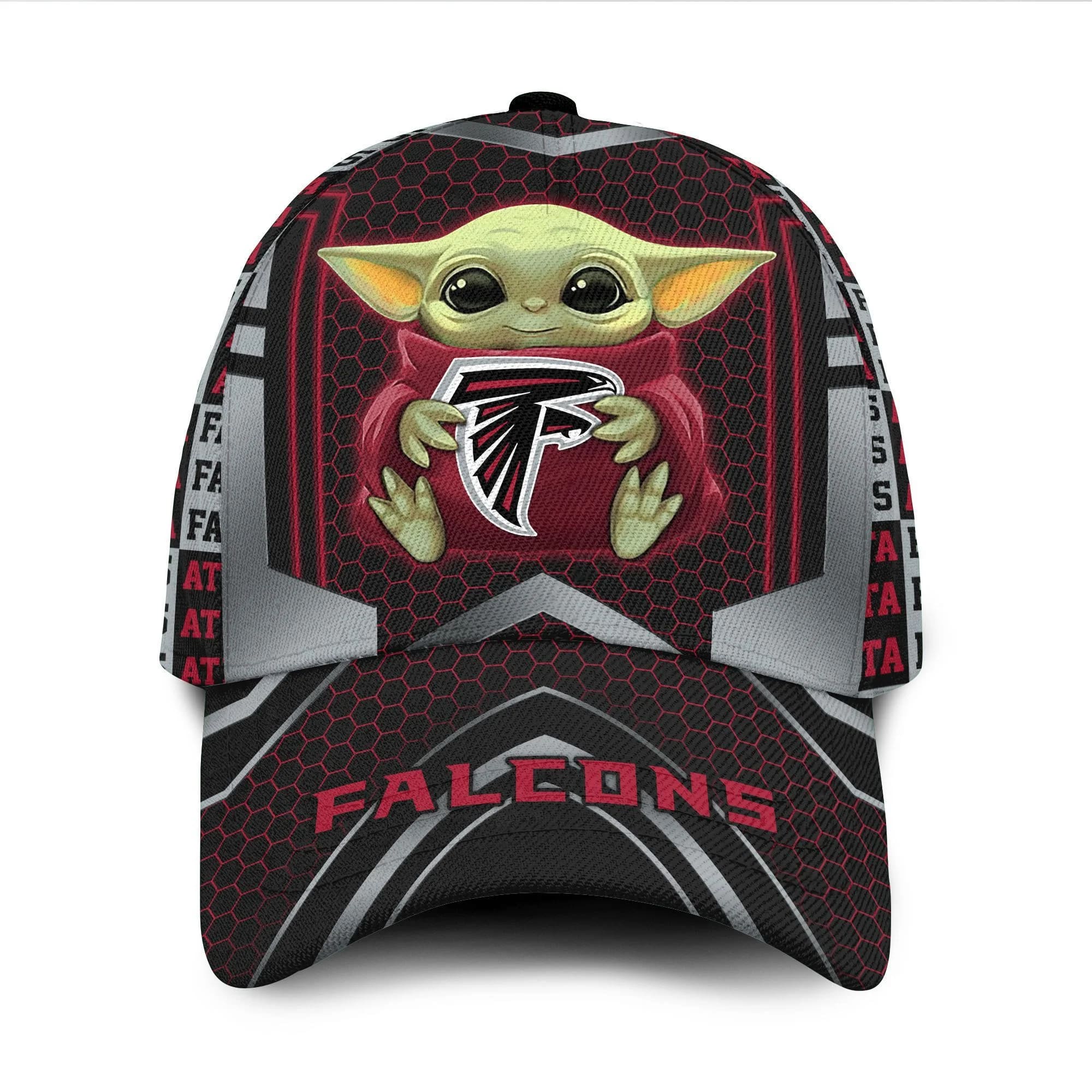 Atlanta Falcons Baby Yoda All Over Print 3D Baseball Cap