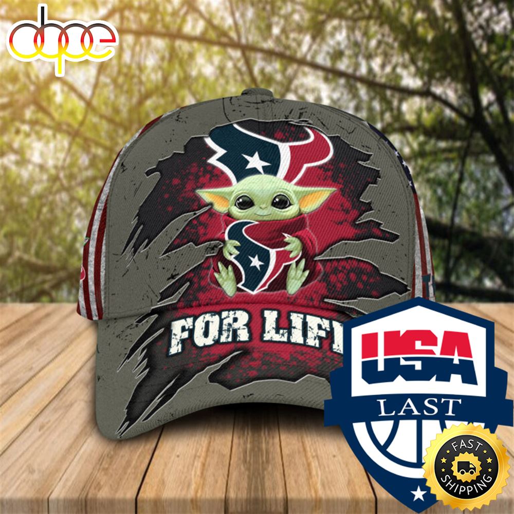 Baby Yoda NFL Houston Texans For Life Cap
