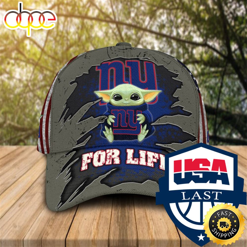 Baby Yoda NFL New York Giants For Life Cap