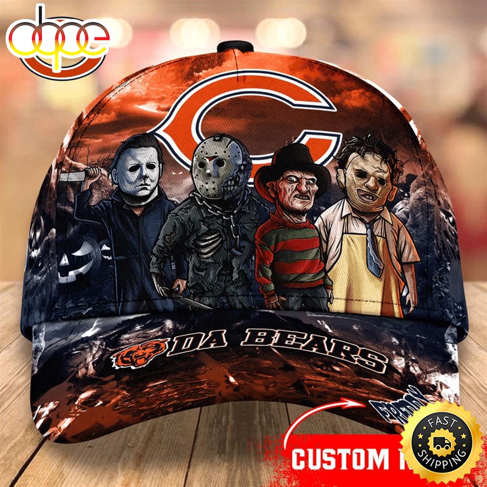 Chicago Bears  Nfl Personalized Trending Cap Mixed Horror Movie Characters