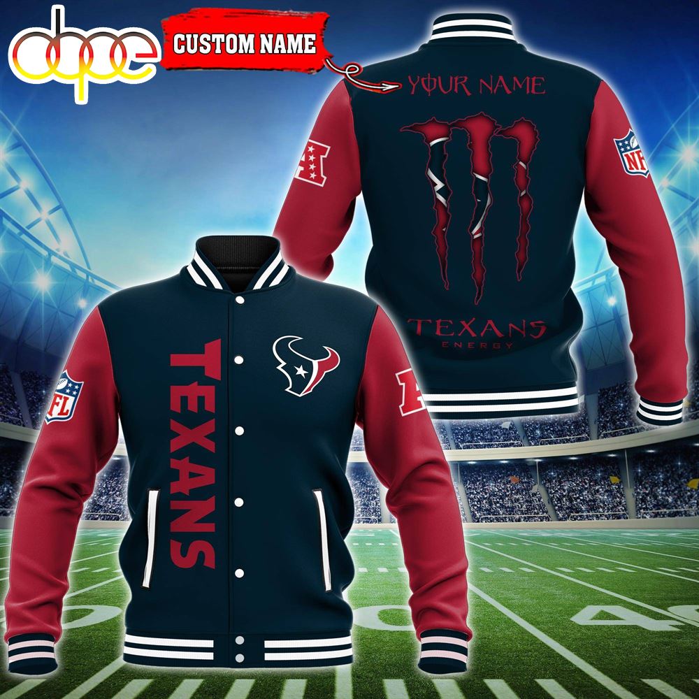 Custom Name - Houston Texans Baseball Jacket For Fan