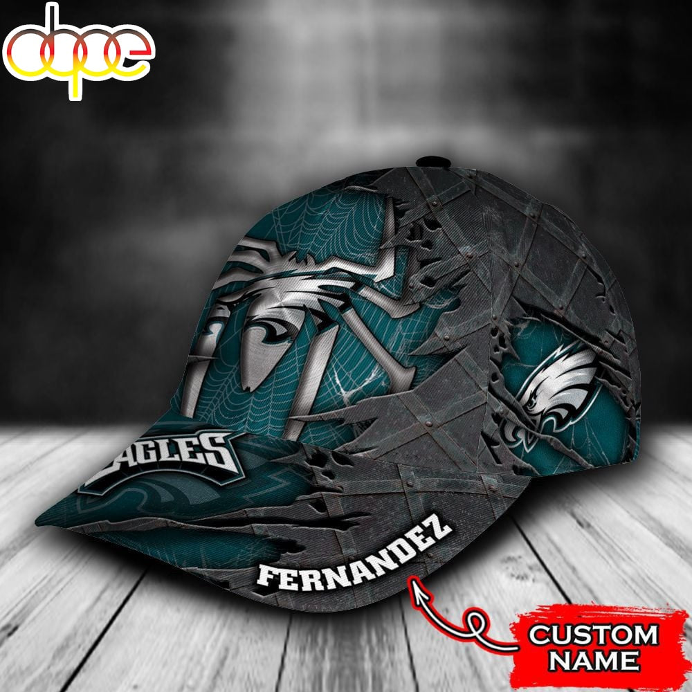 Custom Name NFL Philadelphia Eagles Spider Man All Over Print 3D Classic Cap