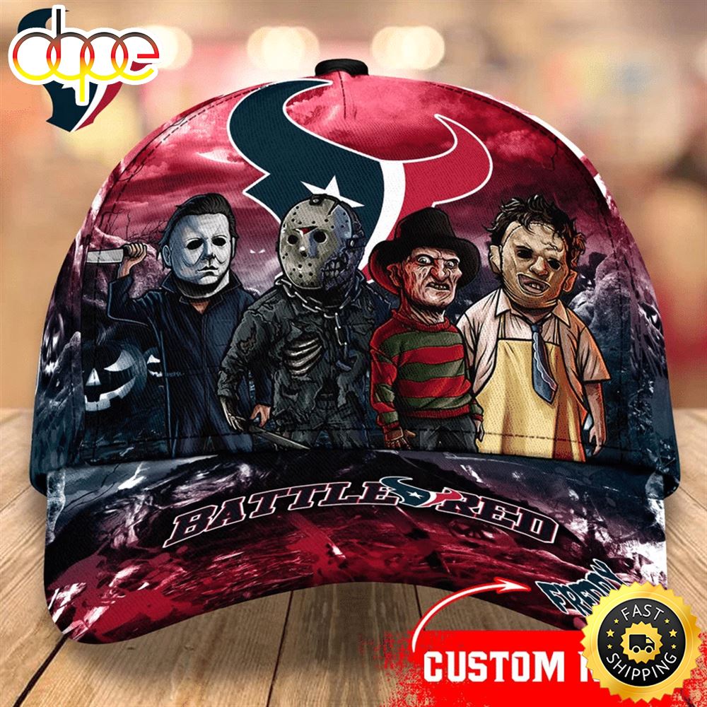 Houston Texans  Nfl Personalized Trending Cap Mixed Horror Movie Characters