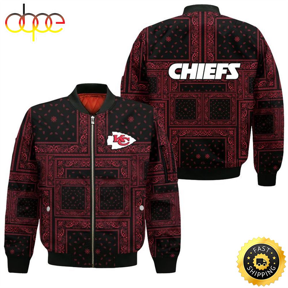 Kansas City Chiefs Bandana Skull Bomber Jacket