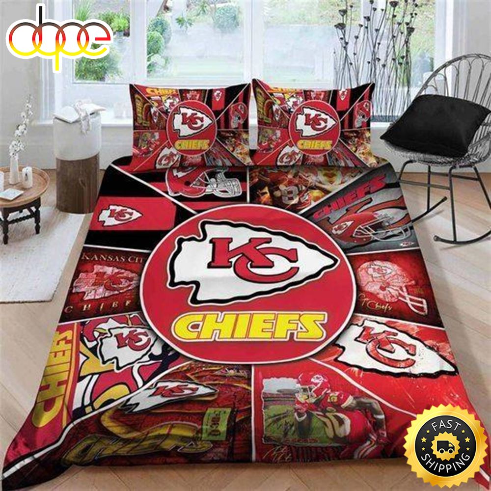 Kansas City Chiefs Bedding Sets 1 Duvet Cover &amp; 2 Pillow Case