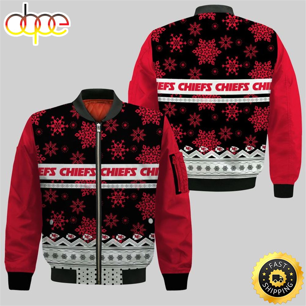 Kansas City Chiefs Christmas Pattern Bomber Jackets Sport