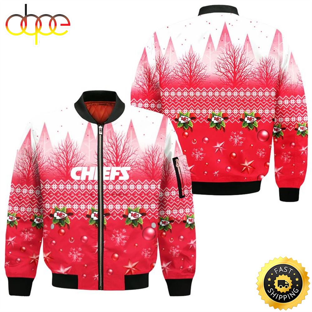 Kansas City Chiefs Christmas Pattern Bomber Jackets