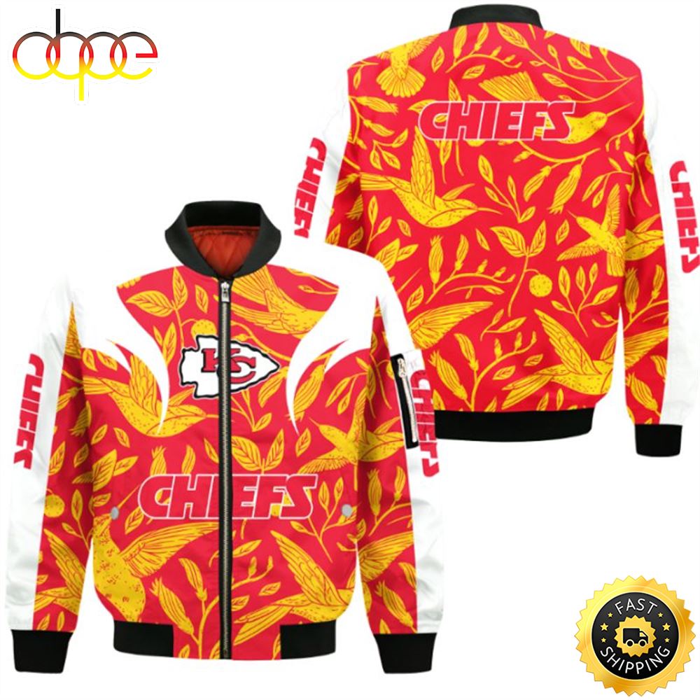 Kansas City Chiefs Flowers Unisex 3D Bomber Jacket