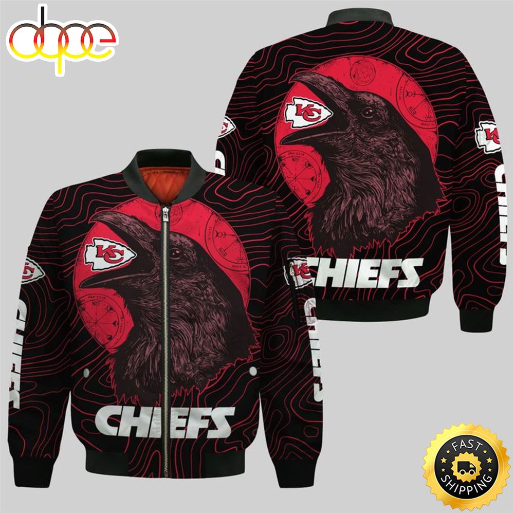 Kansas City Chiefs Halloween Crow Bomber Jacket