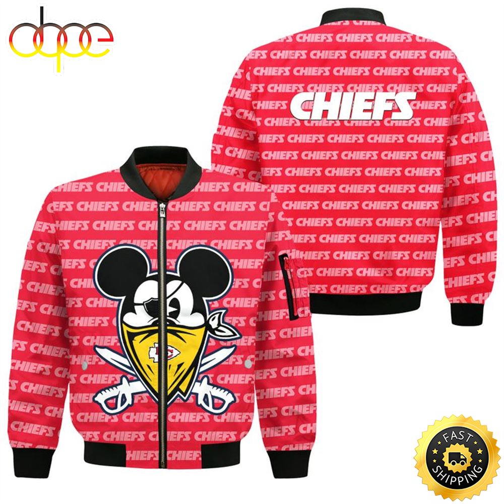 Kansas City Chiefs Halloween Evil Mickey Bomber Jacket