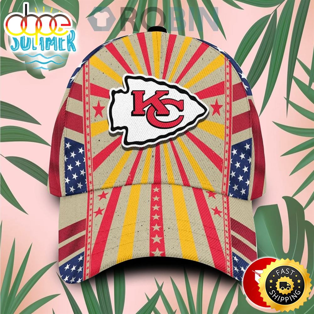 Kansas City Chiefs Retro Vintage Design Hawaiian Summer Classic Baseball 3d Cap