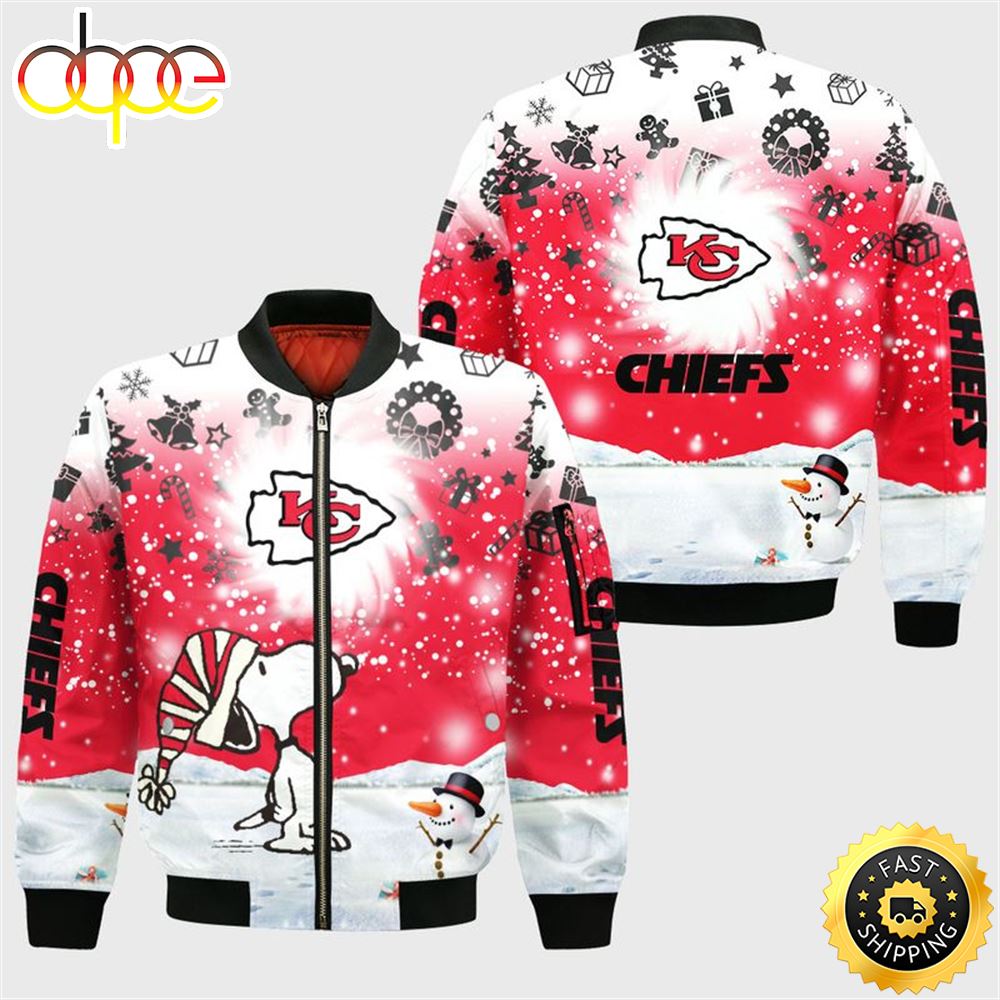 Kansas City Chiefs Xmas Snp Bomber Jacket