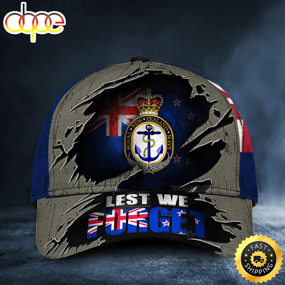 Lest We Forget New Zealand Flag Hat Navy Veterans Mens Patriotic Hat Memorial Gifts Hat Classic Cap