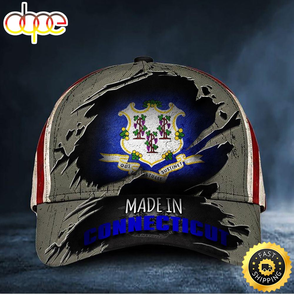 Made In Connecticut Hat Vintage Connecticut Flag Cap Patriotic Gifts For Veteran Hat Classic Cap