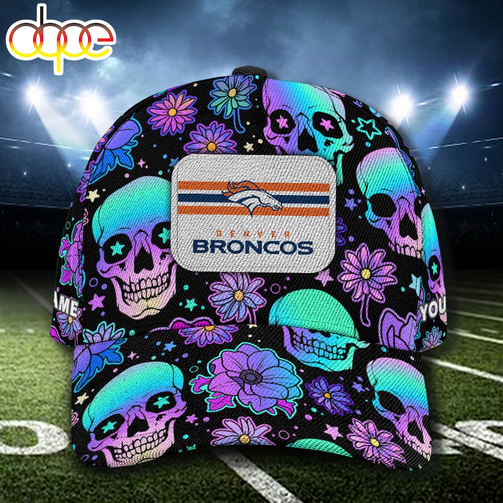 NFL Denver Broncos Custom Name Cap Skull