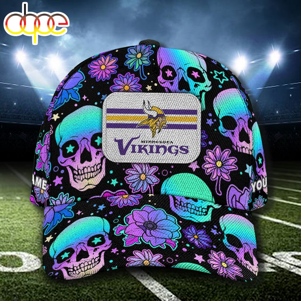NFL Minnesota Vikings Custom Name Cap Skull