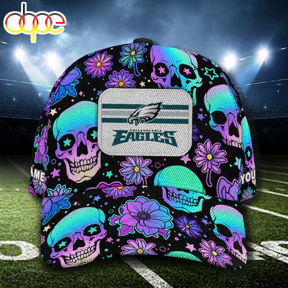 NFL Philadelphia Eagles Custom Name Cap Skull