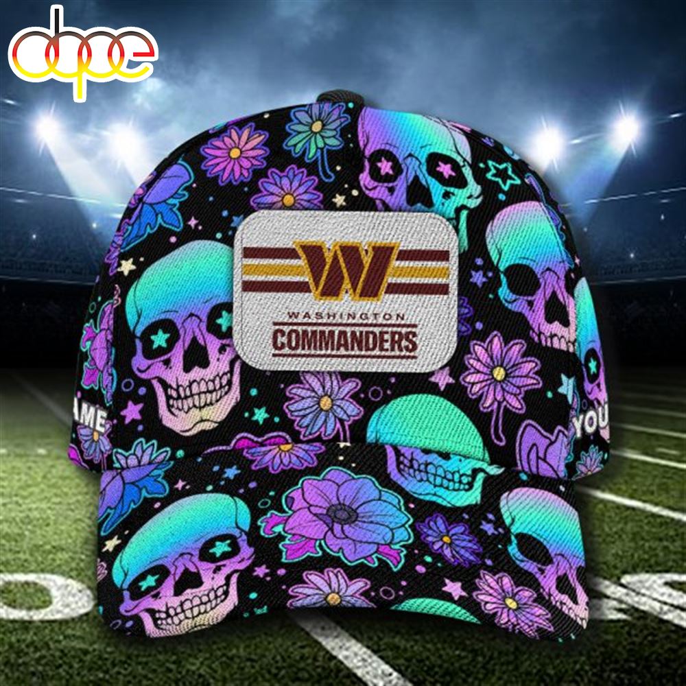 NFL Washington Commanders Custom Name Cap Skull