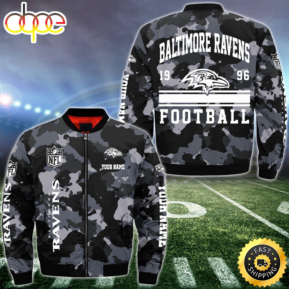 NFL Baltimore Ravens Bomber Jacket Custom Your Name