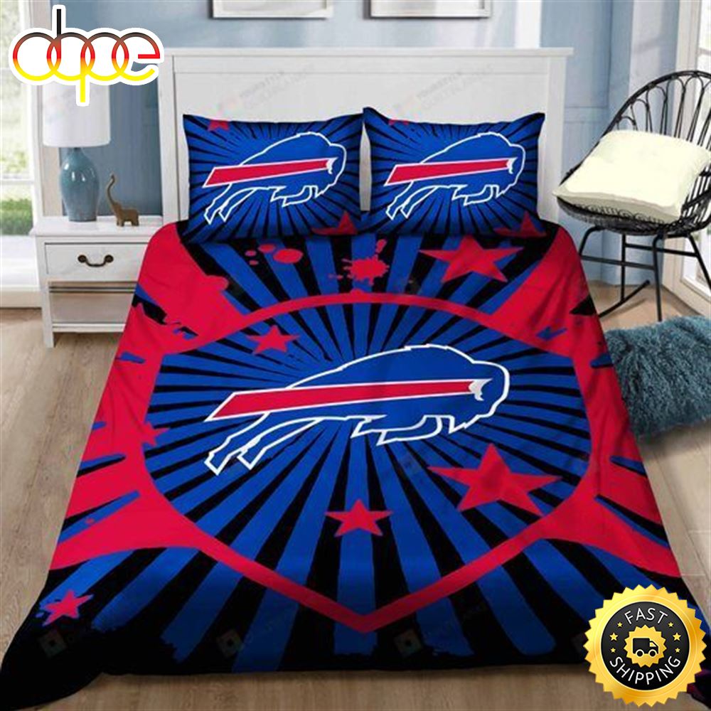 NFL Buffalo Bills Royal Blue Red Bedding Set