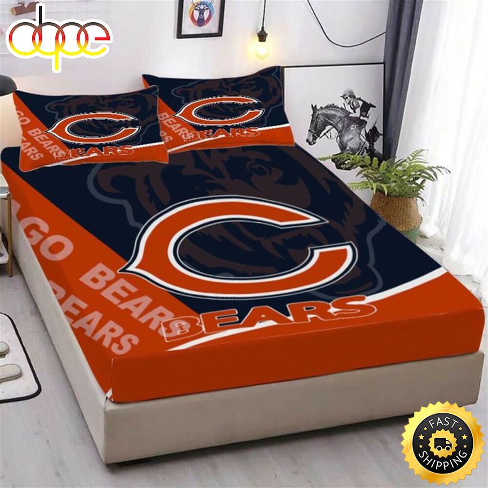 NFL Chicago Bears New Design In Dark Blue Bedding Set V2