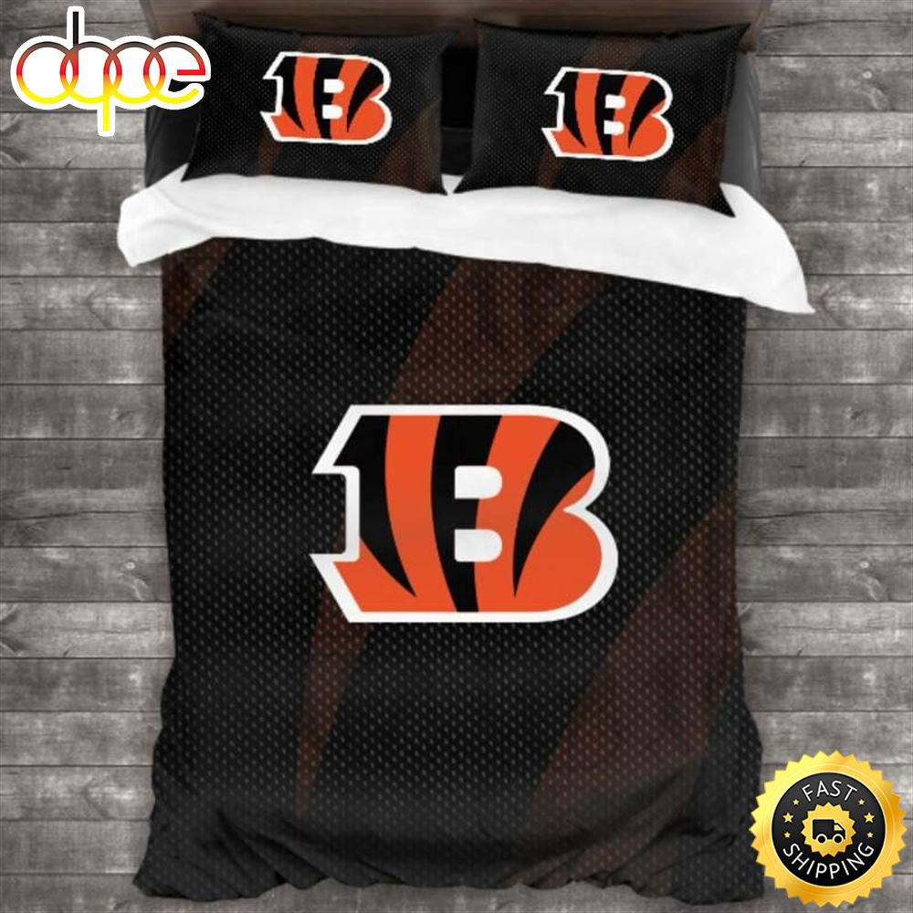 NFL Cincinnati Bengals Black Orange Bedding Set V3