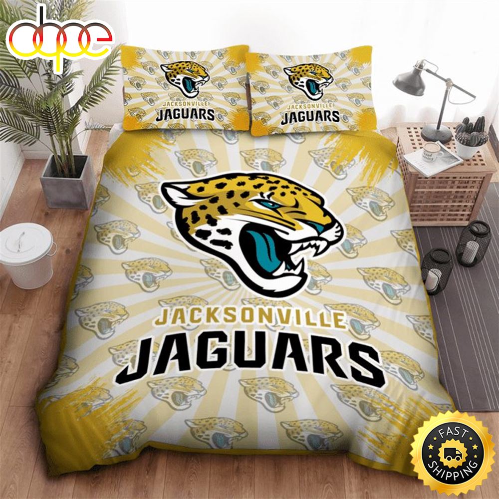NFL Jacksonville Jaguars Light Gold Bedding Set