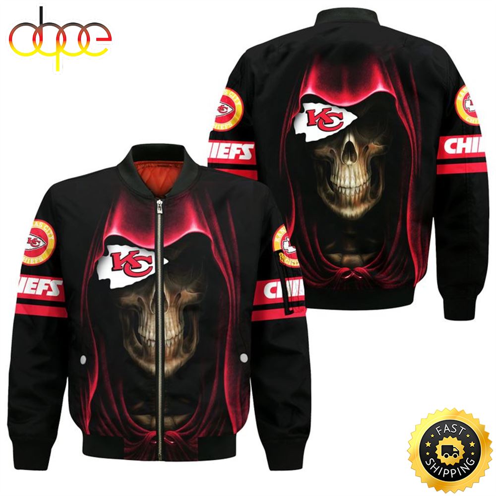 NFL Kansas City Chiefs All Over Print Bomber Jackets Size S-5XL