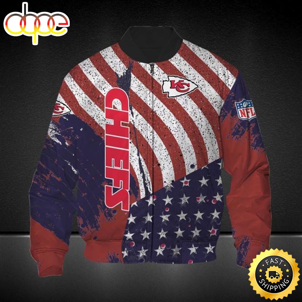 NFL Kansas City Chiefs American Flag Bomber Jacket