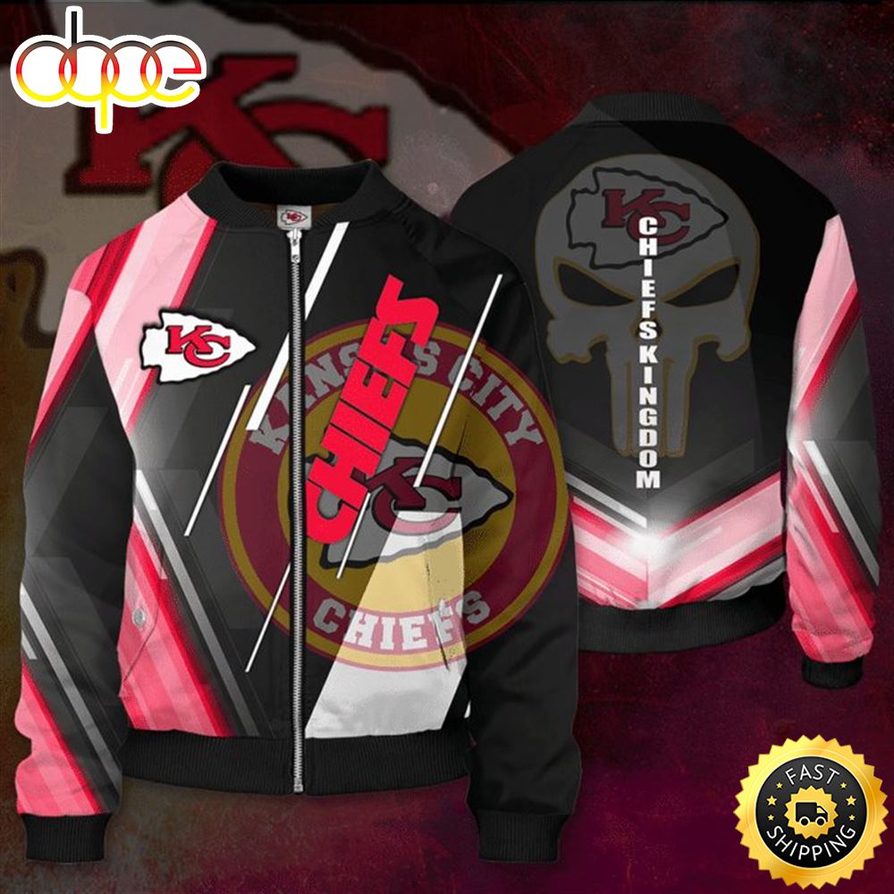 NFL Kansas City Chiefs Punisher Skull Bomber Jacket