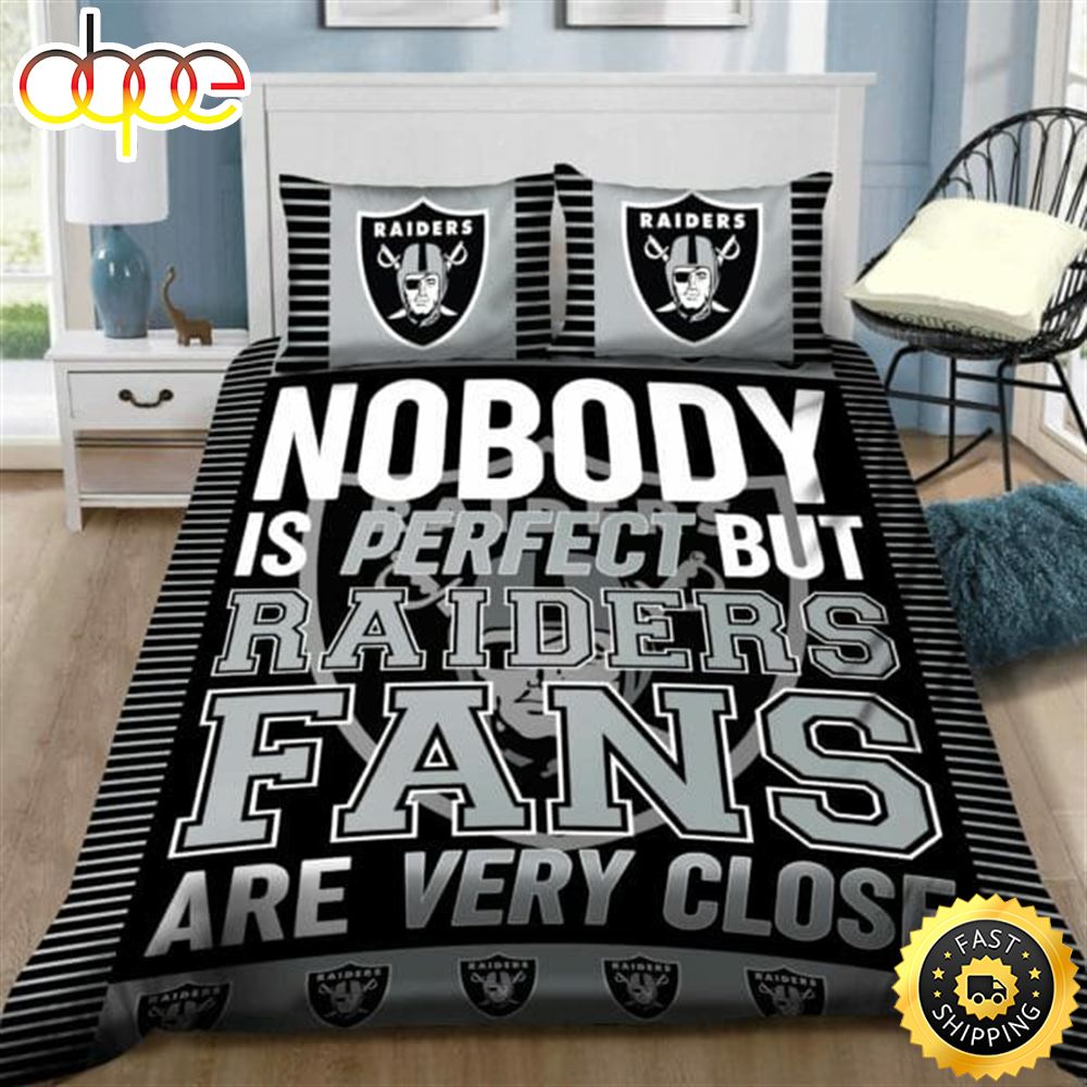 NFL Las Vegas Raiders Black Silver Bedding Set