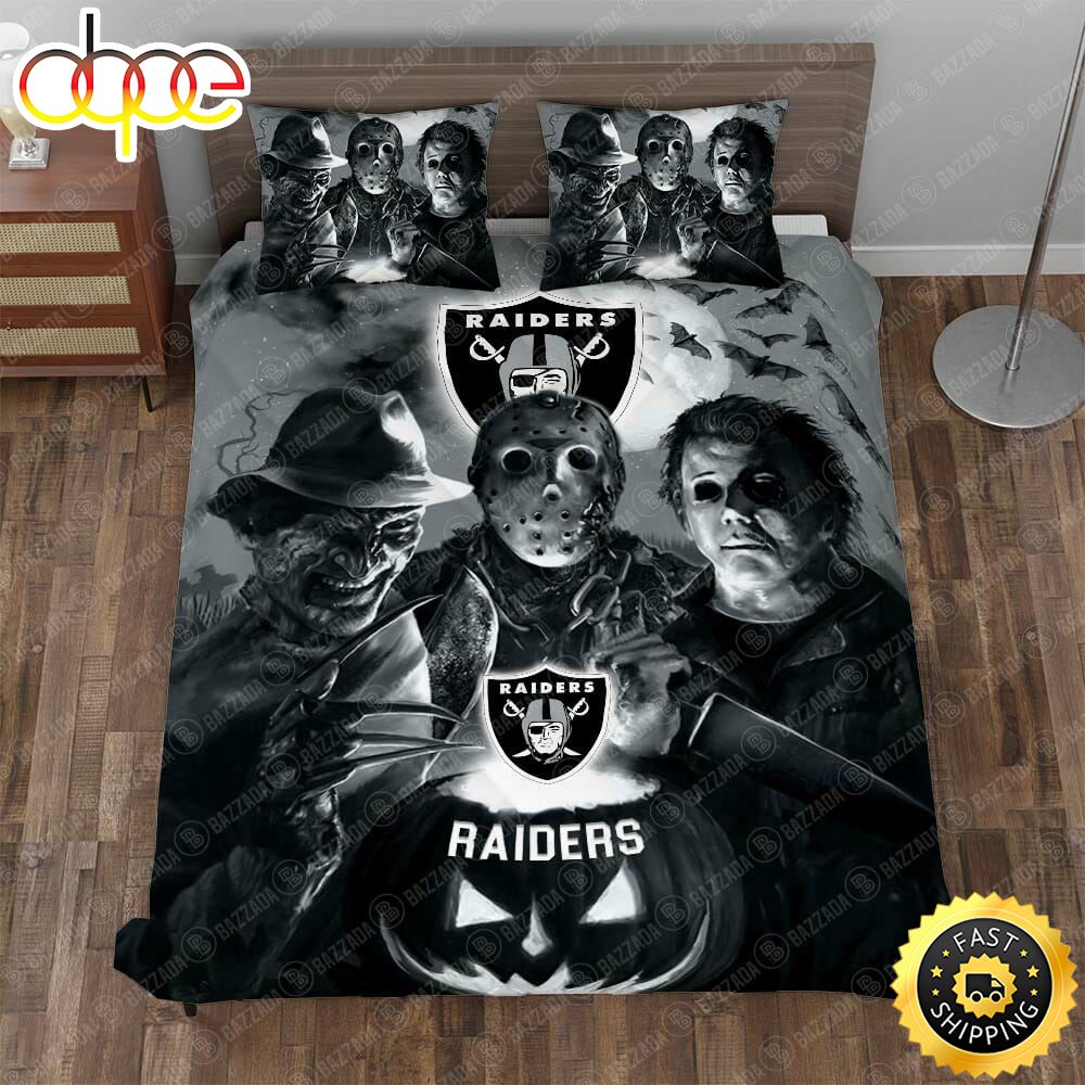 NFL Las Vegas Raiders Halloween Night Bedding Set
