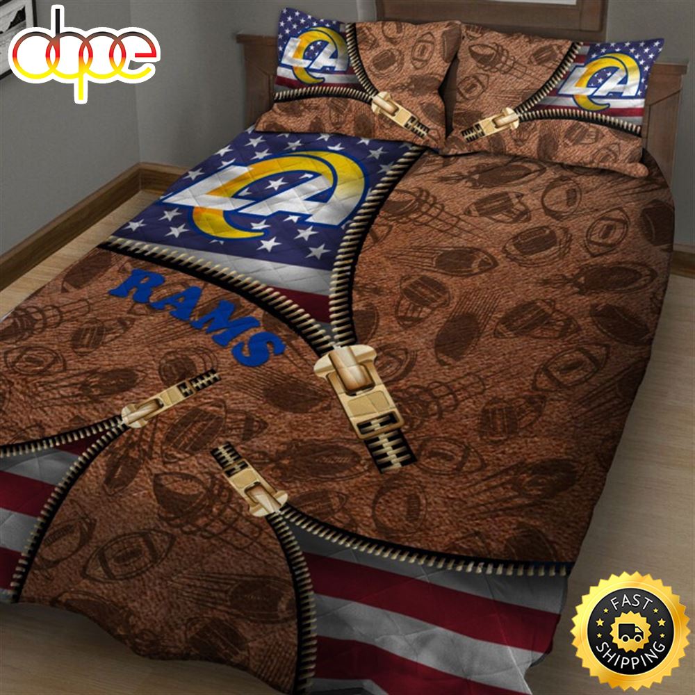 NFL Los Angeles Rams American Flag Bedding Set