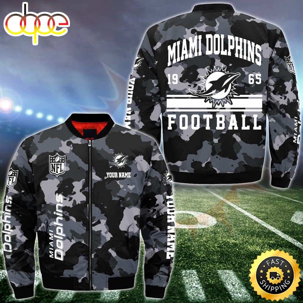 NFL Miami Dolphins Bomber Jacket Custom Your Name