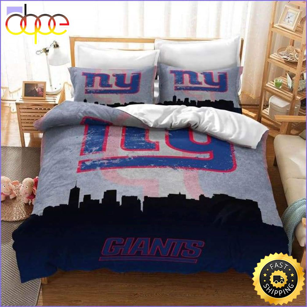 NFL New York Giants Black Grey Bedding Set