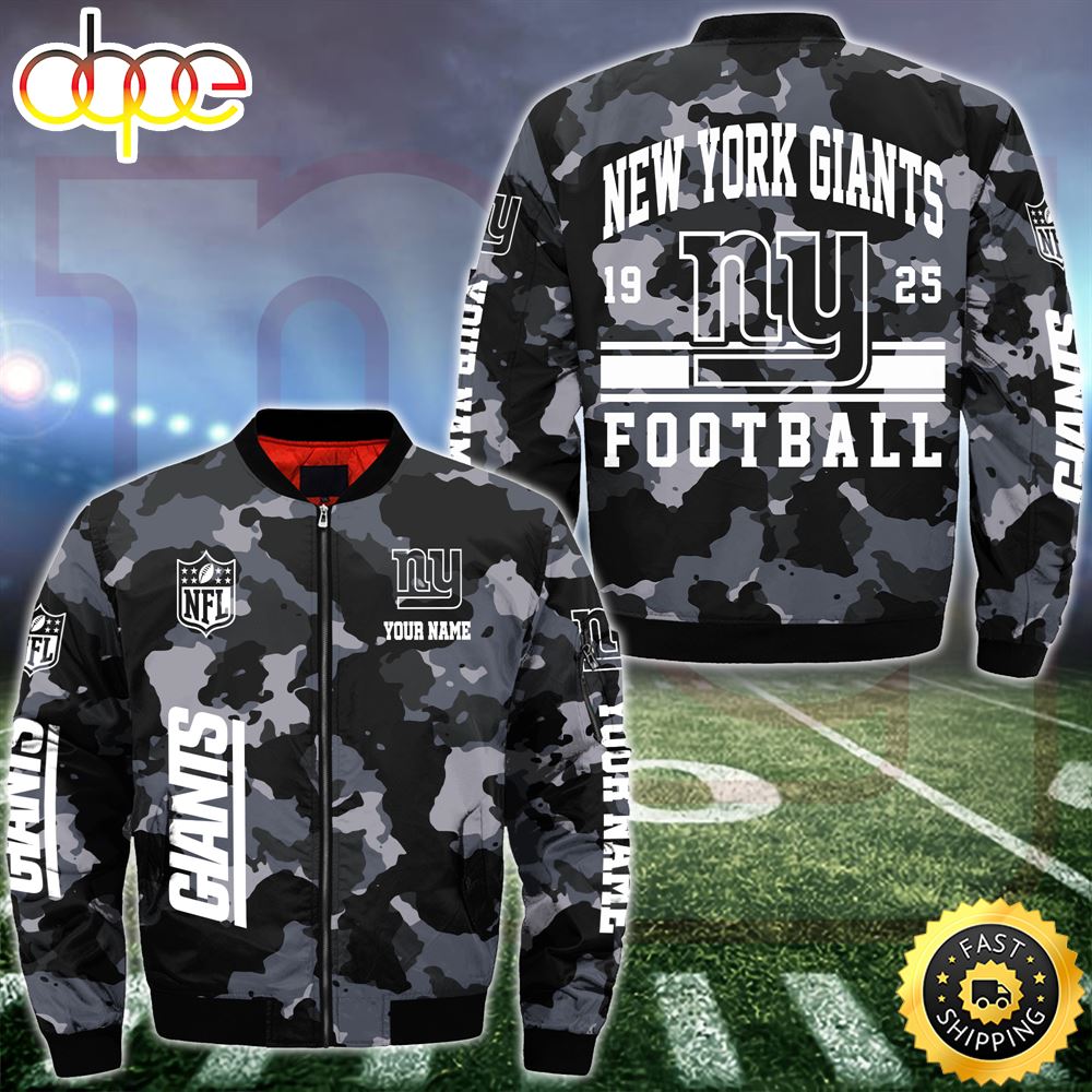 NFL New York Giants Bomber Jacket Custom Your Name