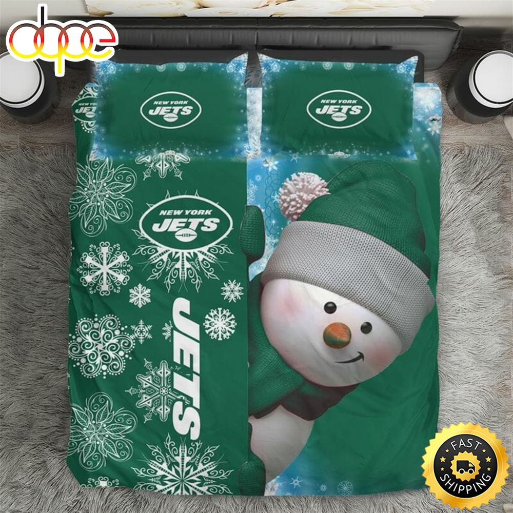 NFL New York Jets Green Christmas Bedding Set