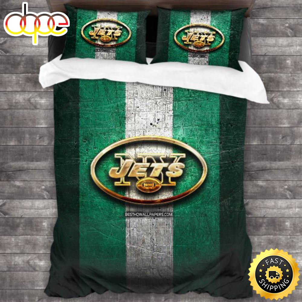 NFL New York Jets Green White Bedding Set
