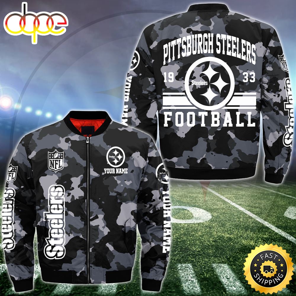 NFL Pittsburgh Steelers Bomber Jacket Custom Your Name