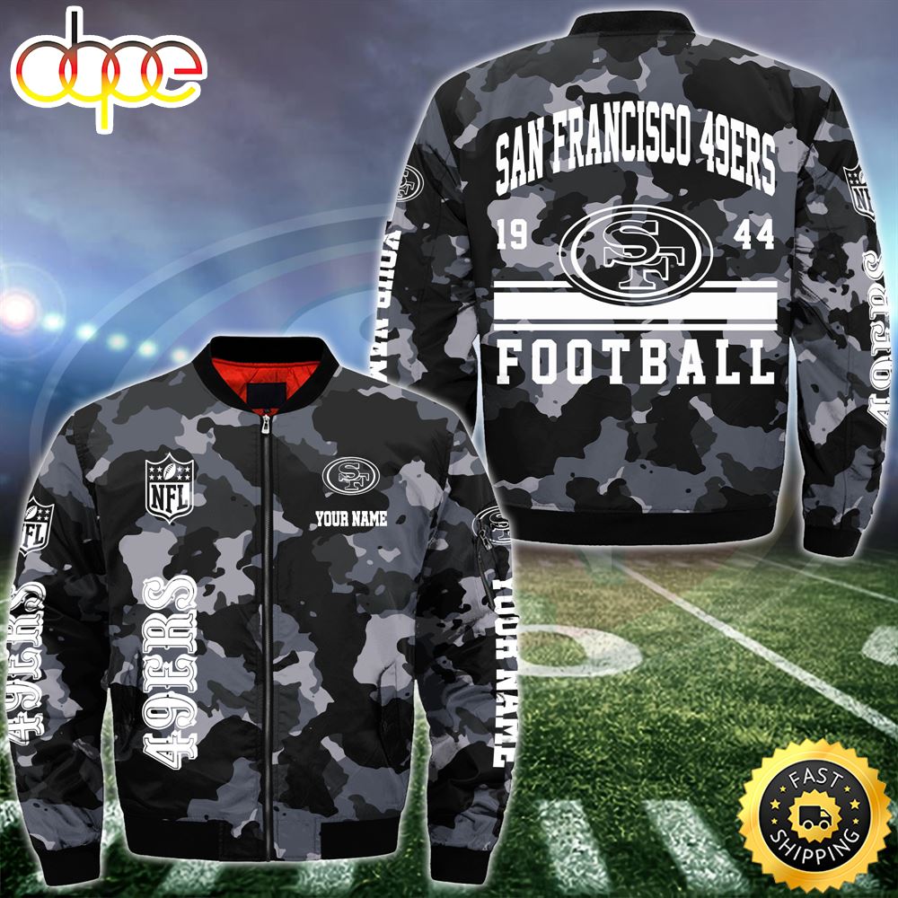 NFL San Francisco 49ers Bomber Jacket Custom Your Name