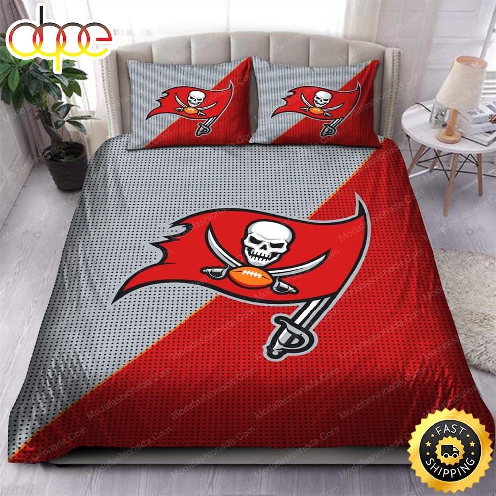 NFL Tampa Bay Buccaneers Grey Red Bedding Set