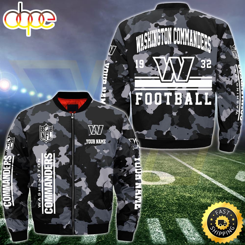 NFL Washington Commanders Bomber Jacket Custom Your Name