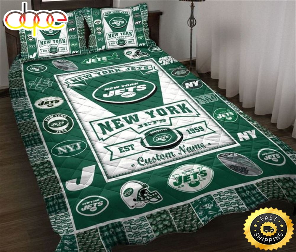 New York Jets NFL Logo History Personalized Bedding Set