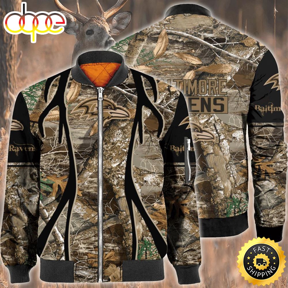 Nfl Baltimore Ravens Hunting Bomber Jacket