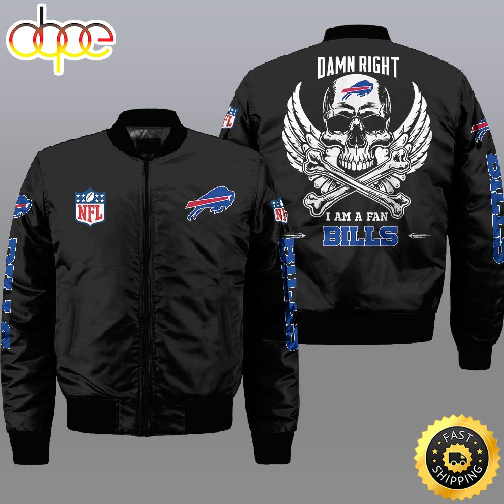 Nfl Buffalo Bills Wings Skull 3D Bomber Jacket
