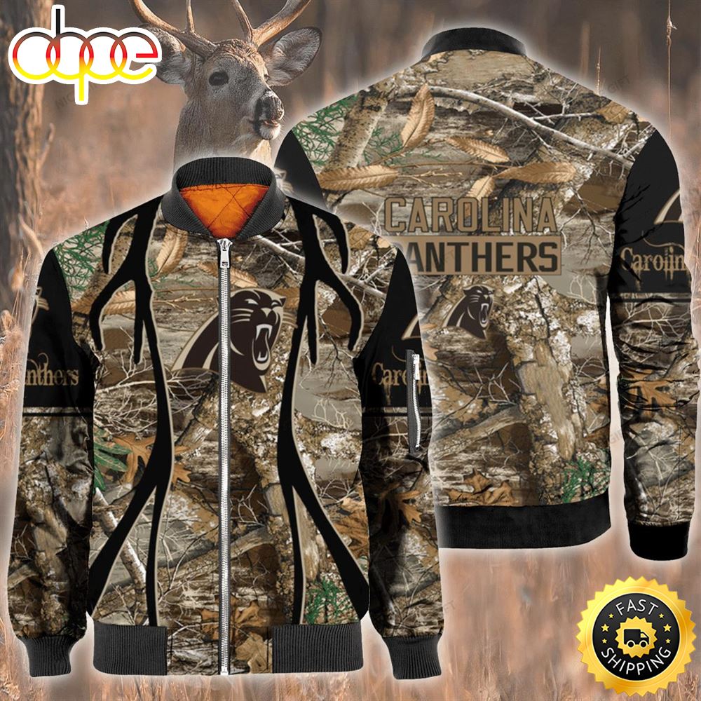 Nfl Carolina Panthers Hunting Bomber Jacket
