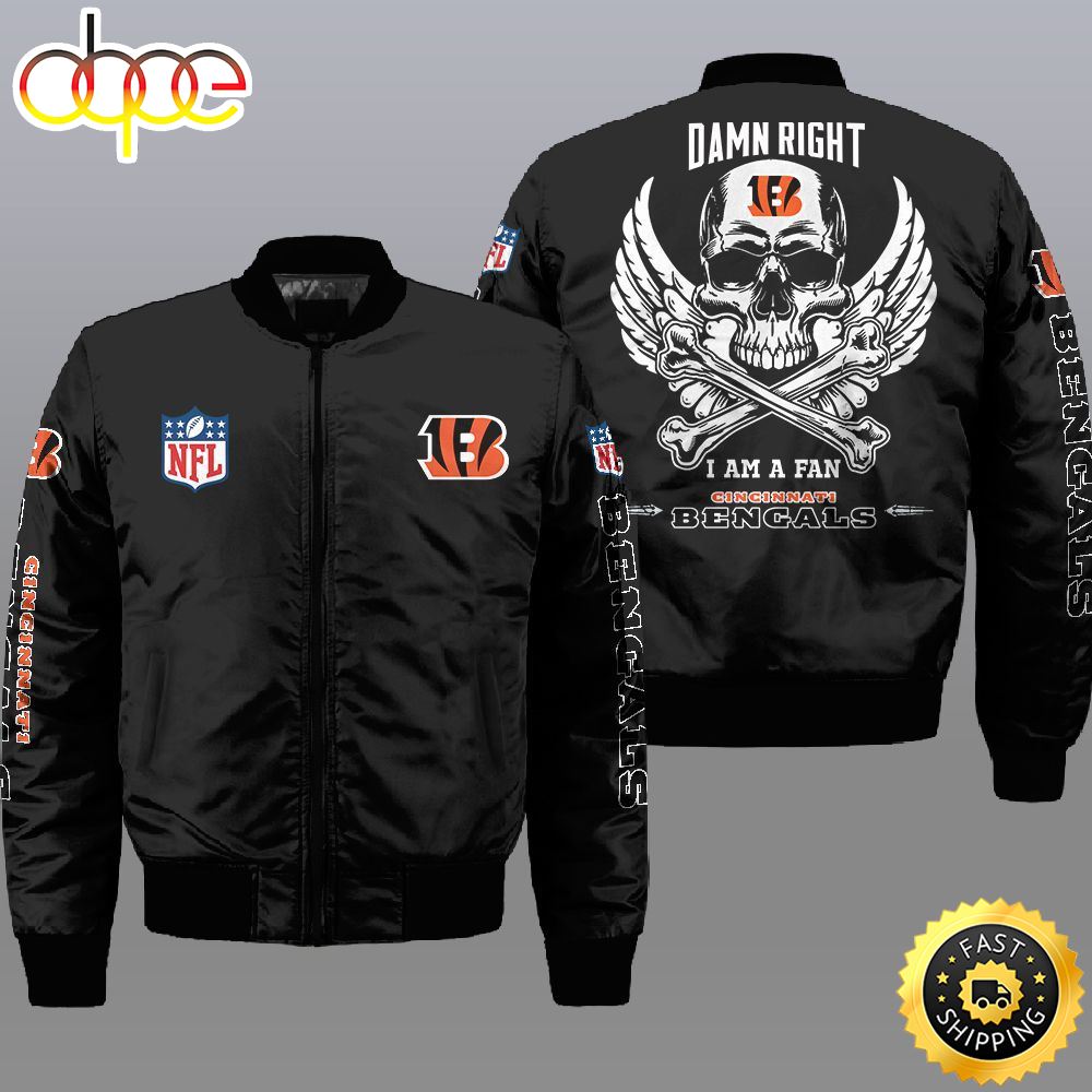 Nfl Cincinnati Bengals Wings Skull 3D Bomber Jacket
