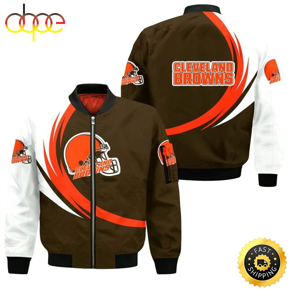 Nfl Cleveland Browns Curve Design Bomber Jacket