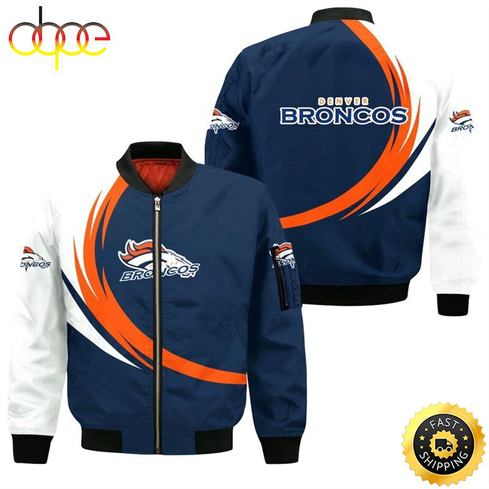 Nfl Denver Broncos Curve Design Bomber Jacket