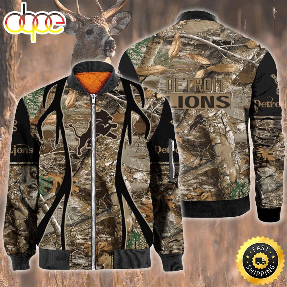 Nfl Detroit Lions Hunting Bomber Jacket